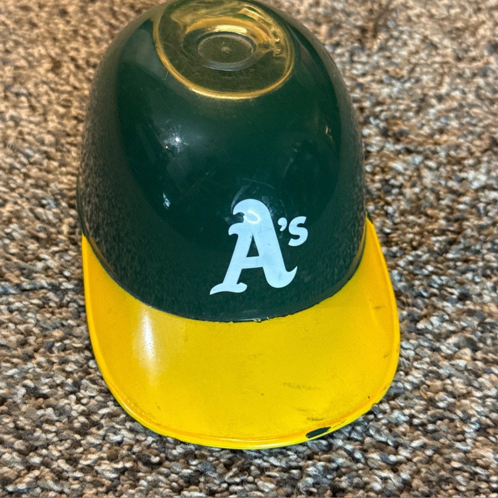 Oakland A’s Green & Yellow Mini Helmet Ice Cream Snack Bowl MLB by Fotoball